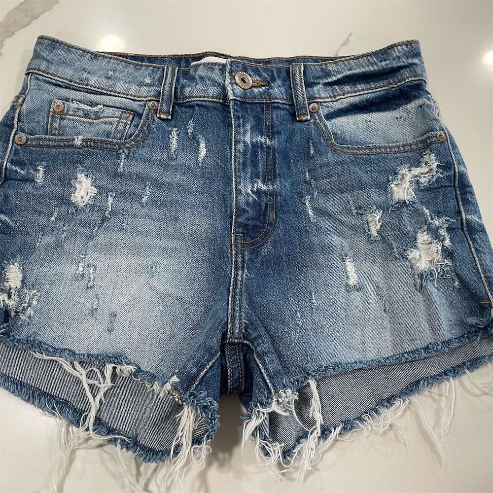 Pistola Women's Distressed Denim Cut Off Shorts Blue Size 26 Frayed Hem